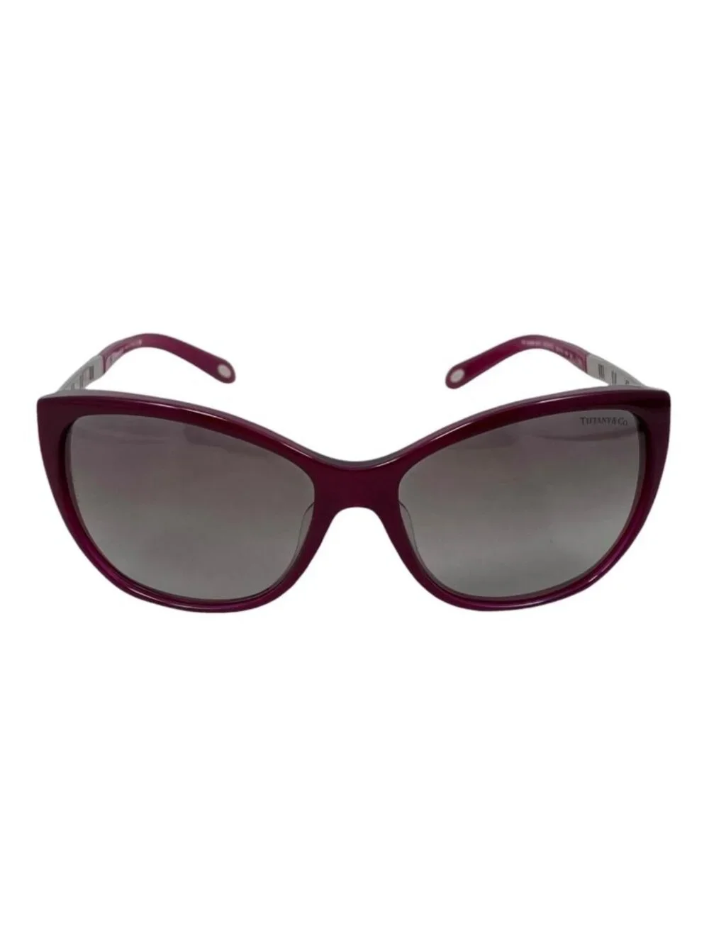 Tiffany & Co Sunglasses Atlas Logo Wine Red Bordeaux Silver Eyewear